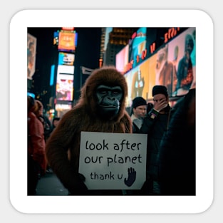 Look After Our Planet Ape Sticker